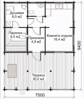 Баня И-13   (7,5х9,4)