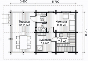 Баня К-5  ( 5,7х9,3.)