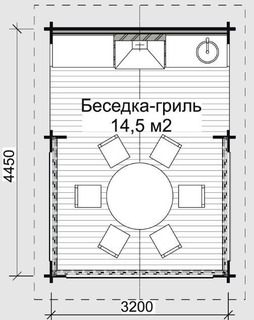 Беседка БС-1 (3,2*4,45)