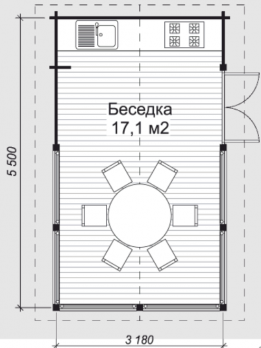 Беседка БС-И16 (3,18*5,5)