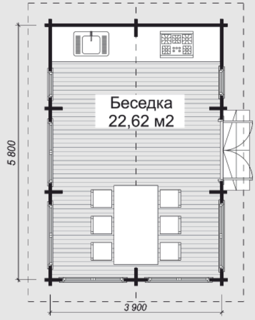 Беседка БС-И17 (3,9*5,8)