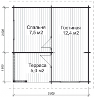 Летний домик Д-И2 5,0 х 5,0