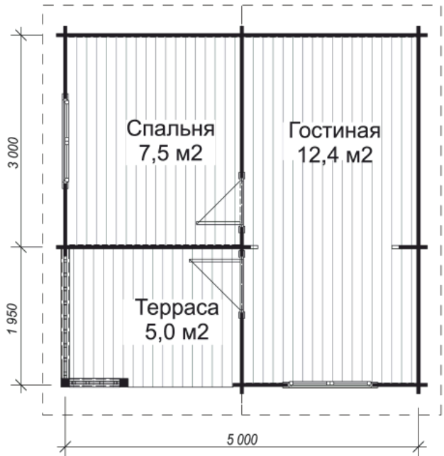 Летний домик Д-И2 5,0 х 5,0
