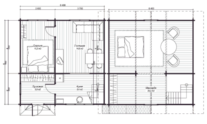Дом И-19 (6,4 х 6,4)