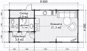 Хозблок ХБ-17 8,65 х 4,0