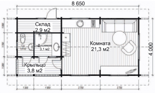 Хозблок ХБ-17 8,65 х 4,0