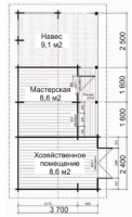 Хозблок ХБ-И11 3,7 х 8,6