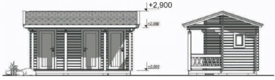Хозблок с крыльцом ХБ-3 3,2 х 4,7