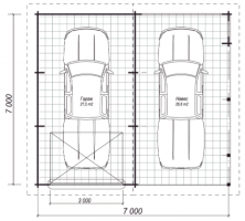 Гараж-навес ГР-5 (7,0 х 7,0)