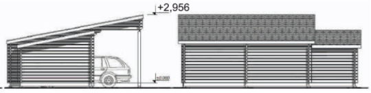 Гараж с хозблоком ГР-2 (7,4 х 5,6)