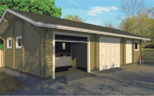 Гараж с хозблоком ГР-И13 (12,2 х 7,3)