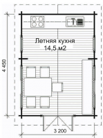 Летняя кухня ЛК-3 3,2 х 4,45