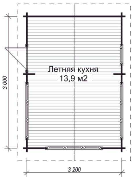 Летняя кухня ЛК-И7 3,2 х 4,45