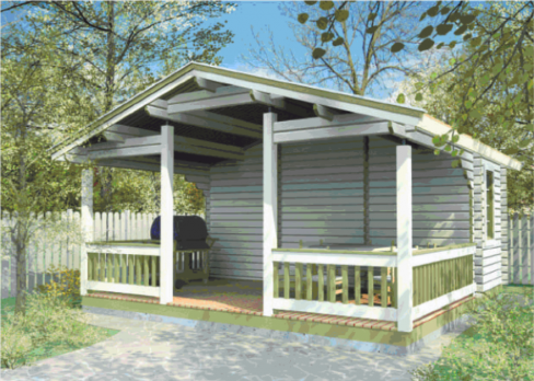 Летняя кухня ЛК-И8 5,0 х 5,0 с хозблоком