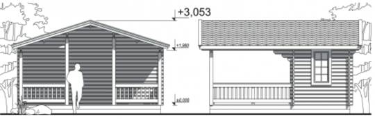 Летняя кухня ЛК-И8 5,0 х 5,0 с хозблоком