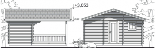 Летняя кухня ЛК-И8 5,0 х 5,0 с хозблоком
