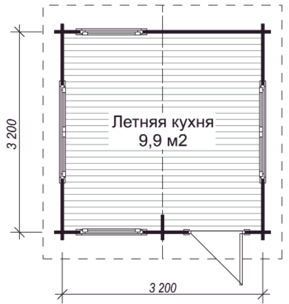 Летняя кухня ЛК-И9 3,2 х 3,2