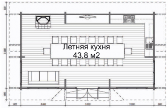 Летняя кухня ЛК-И15 5,0 х 9,0